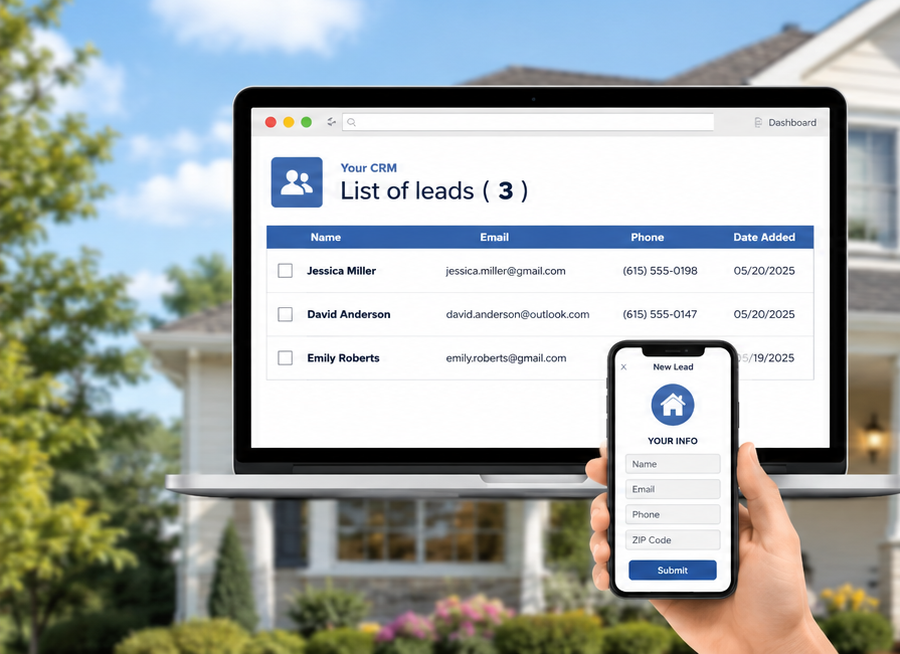 Lead dashboard and mobile form